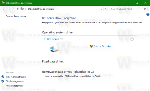 bitlocker drive encryption