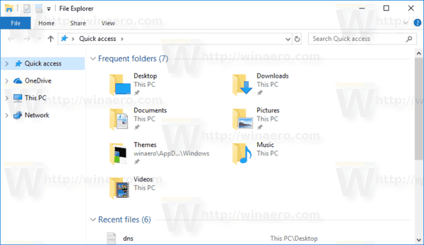 Windows File Explorer 10 Navigation Pane