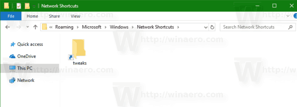 Network Location Shortcut In File Explorer
