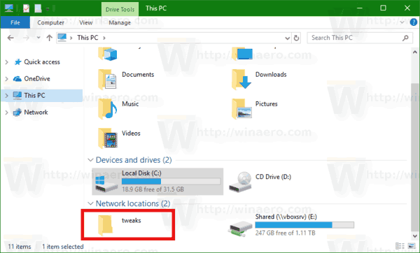Add Network Location to This PC in Windows 10