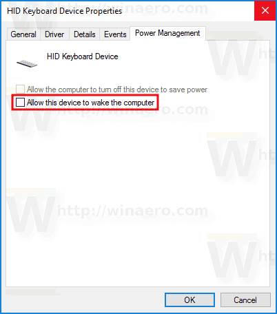 Prevent Device From Waking Computer In Windows 10 