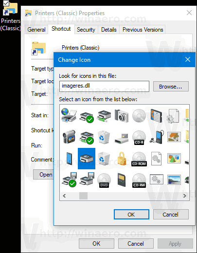 Printers Folder Shortcut Icon 