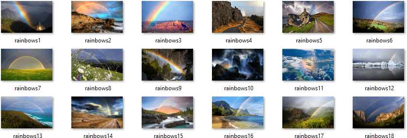 Rainbows theme for Windows 10