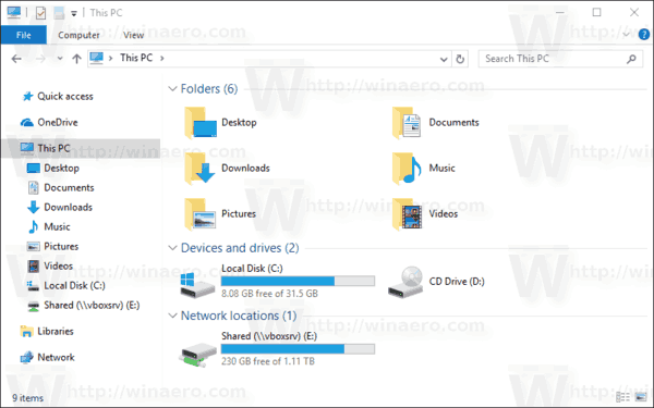 This PC Default Folder 