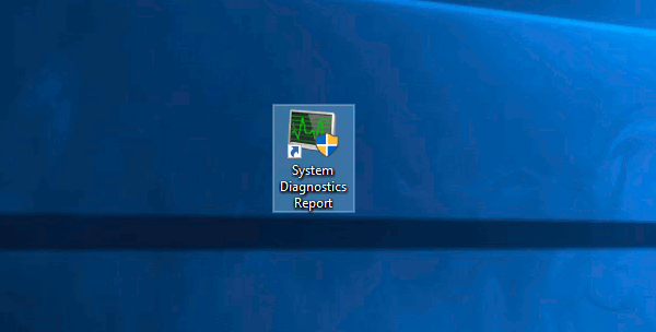 WIndows 10 System Diagnostics Report Shortcut