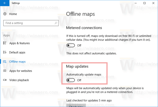 Windows 10 Disable Maps Auto Update
