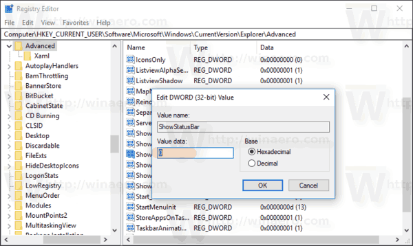 Windows 10 Disable Status Bar In File Explorer With A Tweak
