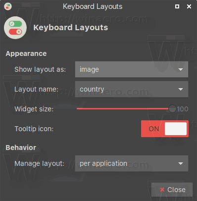 XFCE4 Xkb Plugin Options