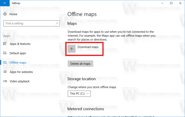 Offline Maps Download Button