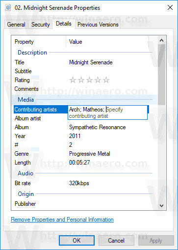 File Explorer Edit Tags In File Properties