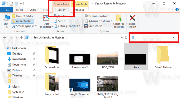 File Explorer Search Ribbon Ui