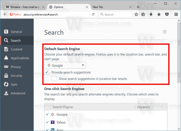 Firefox Disable Search Suggestions