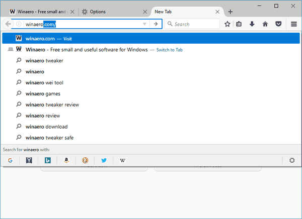 Предложения поиска в Firefox