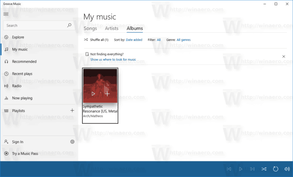 Groove Music My Mysic View