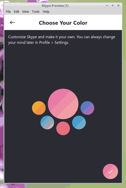 New Skype Profile Color