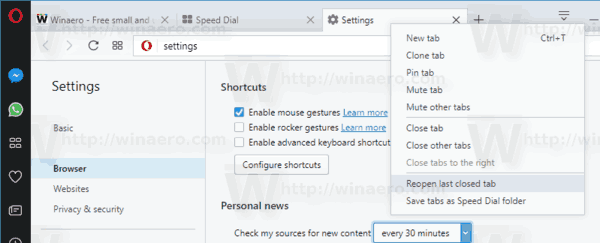 Opera 47 Reopen Tab