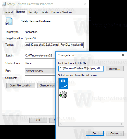 Safely Remove Hardware Shortcut Icon