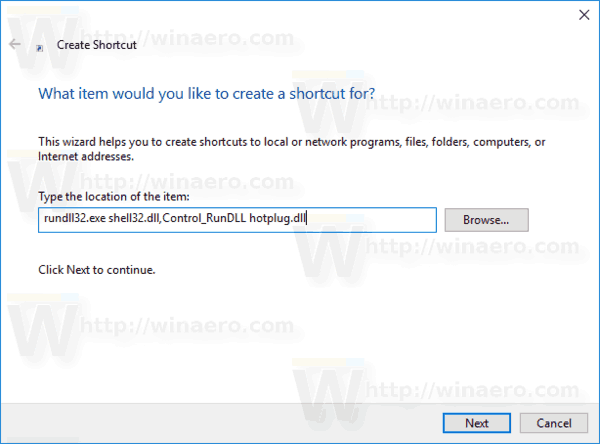 Safely Remove Hardware Shortcut