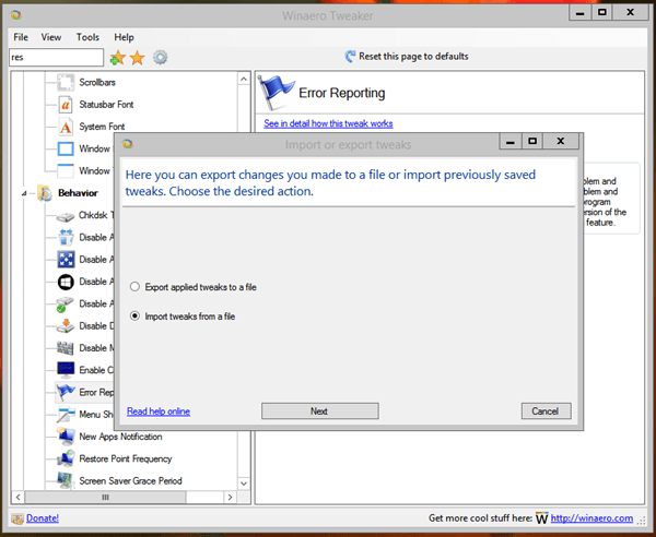 Winaero Tweaker 1.55 download the new for windows