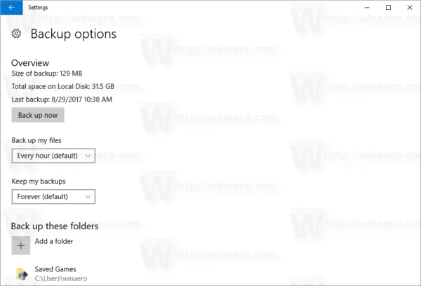 Windows 10 Advanced Settings Backup In Settings App