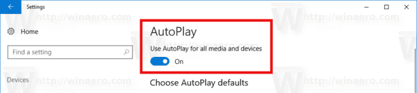 Windows 10 Enable Autoplay Settings