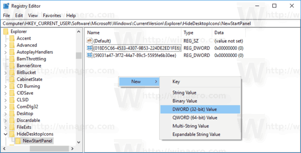 Windows 10 Newstartpanel Create New Dword