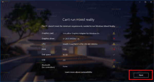 Mixed Reality App Hw Checks Next Button