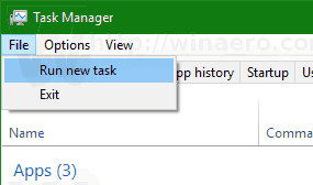 Task Manager Run New Task