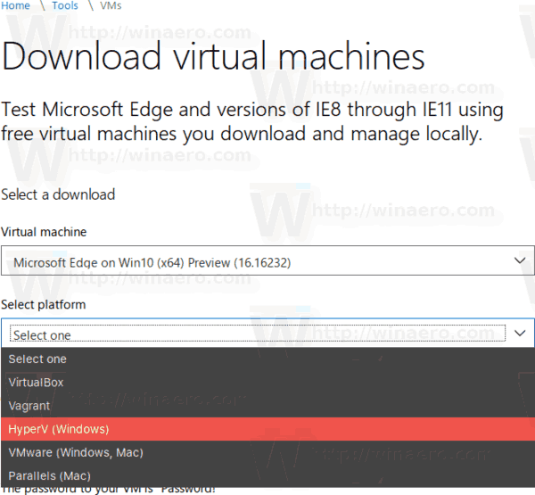 microsoft vm download ie8