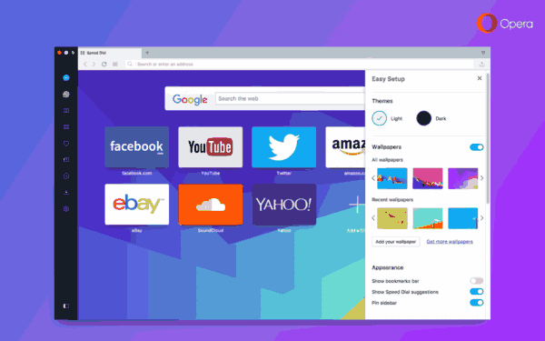 Opera 49 comes with Easy Setup and Interface Changes