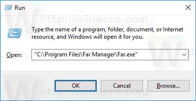 Run Dialog Far Exe