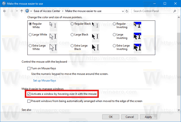 Windows 10 Enable Xmouse
