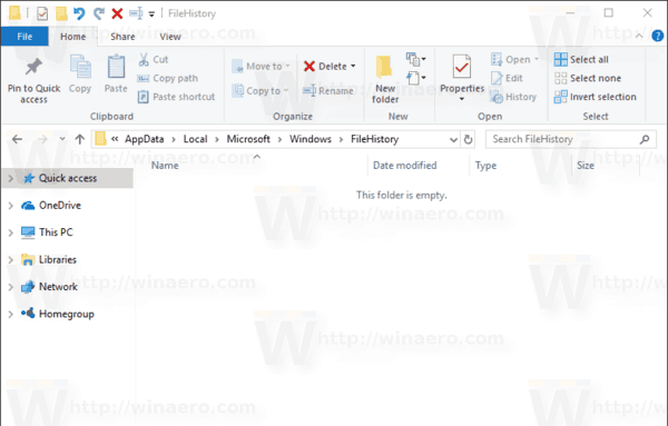 Windows 10 File History Contents Deleted