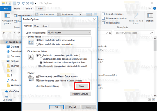 Windows 10 Clear Frequent Folders And Recent Files