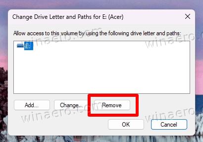 Remove Drive Letter To Hide The Drive