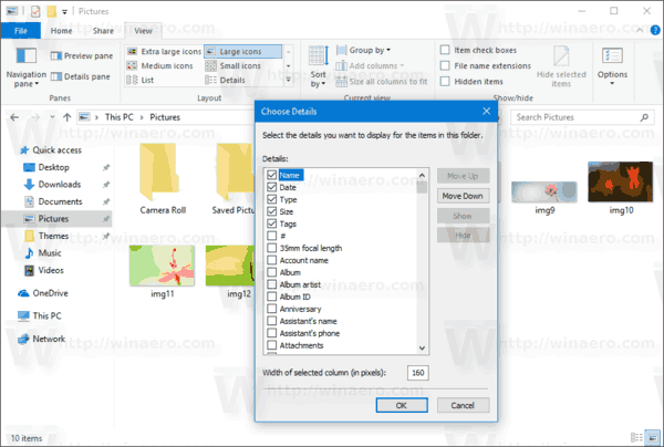 File Explorer Choose Details