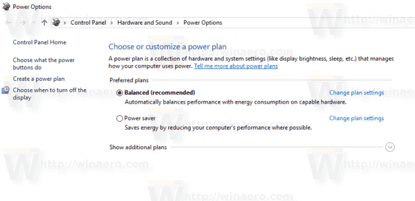 Windows 10 Fcu Classic Power Options