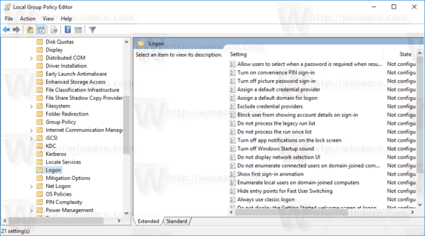 Windows 10 Group Policy Logon