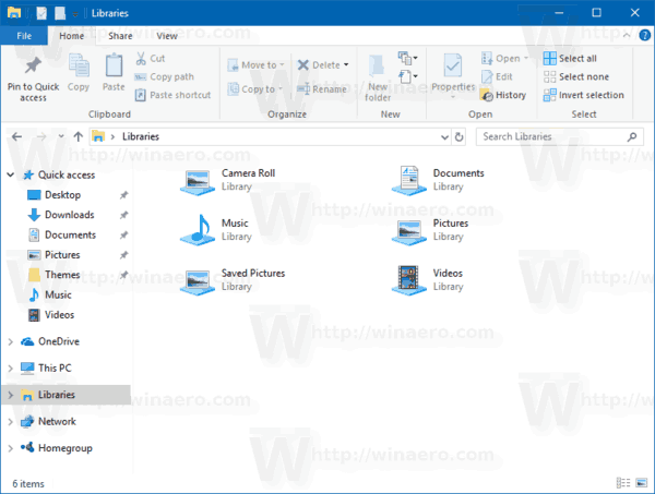 Windows 10 Libraries