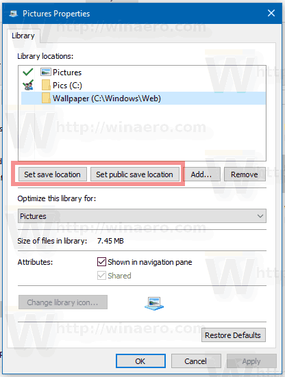 Windows 10 Set Library Default Save Location
