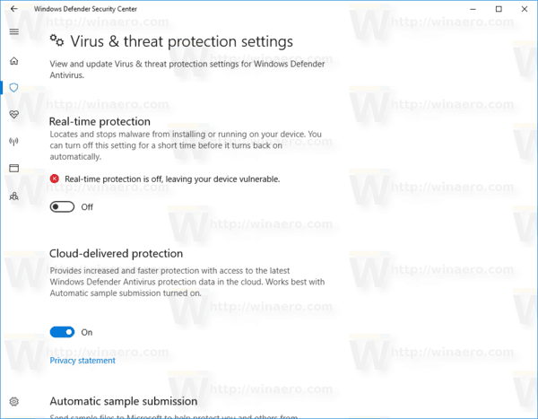 Disable Real Time Protection Windows Defender