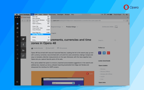 Opera 50 Save Page As Pdf