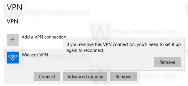 Remove VPN Windows 10