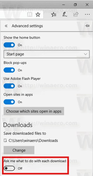 Disable Edge Download Prompt In Windows 10
