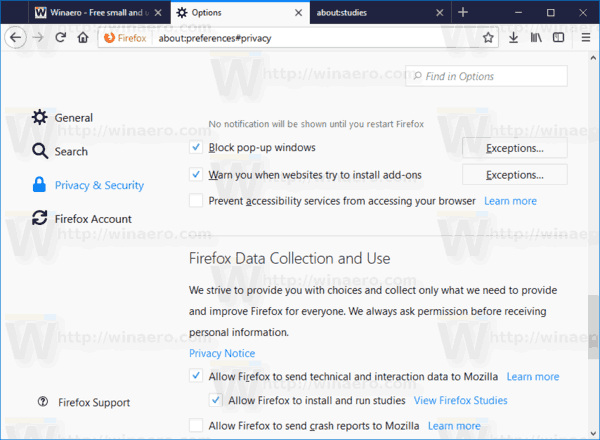 Firefox Data Collection And Use