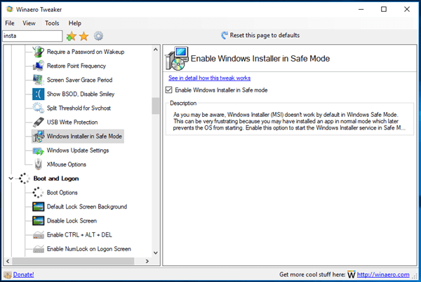 enable windows installer in safe mode