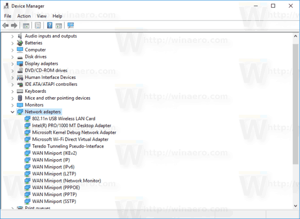 Сетевые адаптеры Windows 10 Device Manager