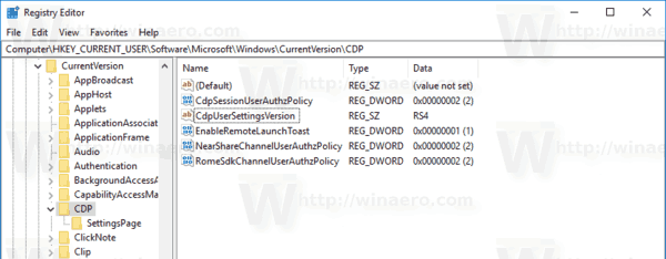 Настройка реестра Windows 10 Near Share Registry Tweak 1