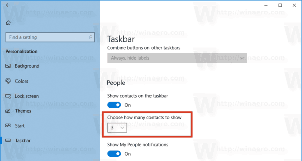 Windows 10 Settings Change How Many Contacts To Pin