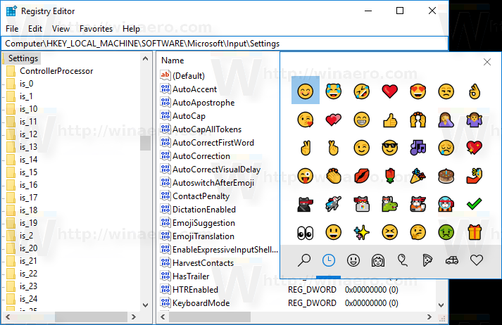 Windows 10 Emoji Picker Enabled